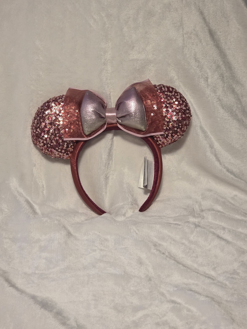 Red Sequin Minnie Ear Headband with Bow